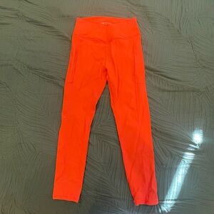 First Division 24” Orange Ribbed Pocket Legging - Size Large